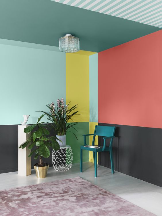 Inspiration 25 idées pour une décoration colorblock Madame Décore